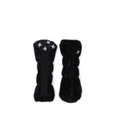 Woman's Pattern Reversible Leg Warmer - Black