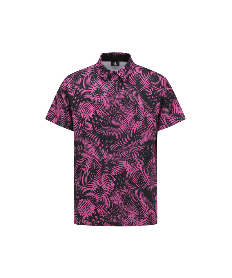 ANEW GOLF Men's SM Tropical Pattern Short T-Shirt Hot Pink