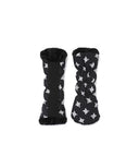 Woman's Pattern Reversible Leg Warmer - Black