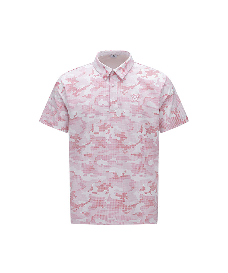 Men Camouflage Short T-Shirt - Pink