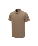 Men's Solid Short Sleeve Collar T-Shirt - Beige