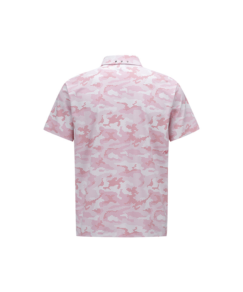 Men Camouflage Short T-Shirt - Pink