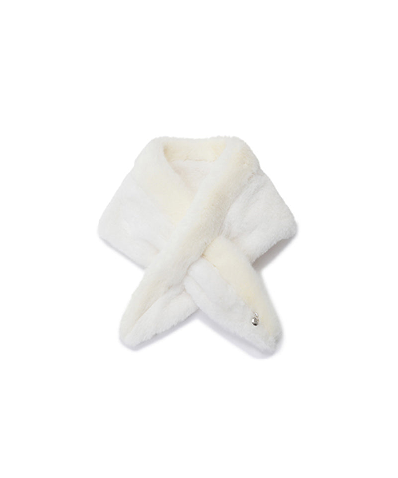 Woman's Fluffy Muffler - Ivory