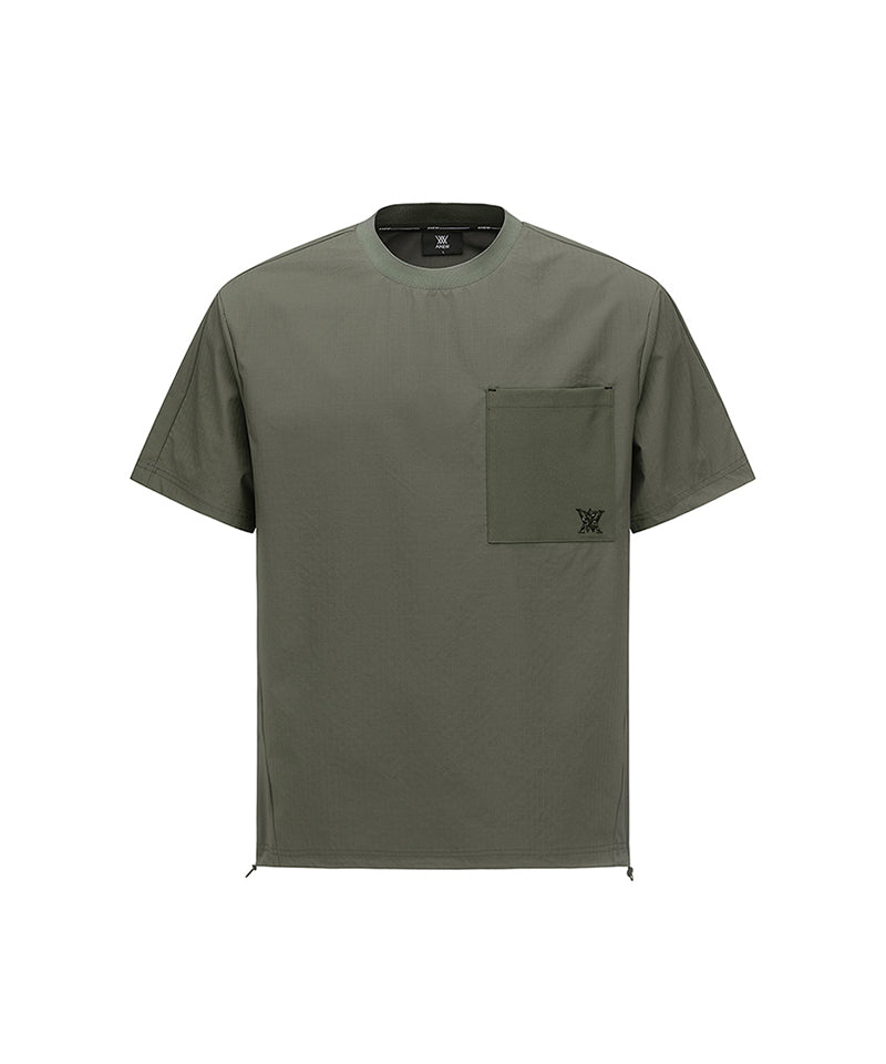 Men's Ribbed Crew Neck Short T-Shirt