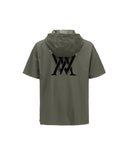 [Legacy Sale] Men Lip Hoodie Short T-Shirt - Khaki