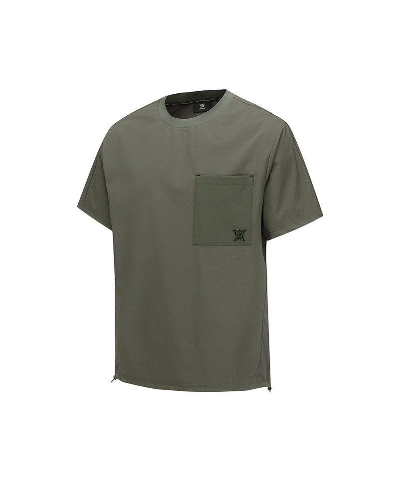 Men's Ribbed Crew Neck Short T-Shirt