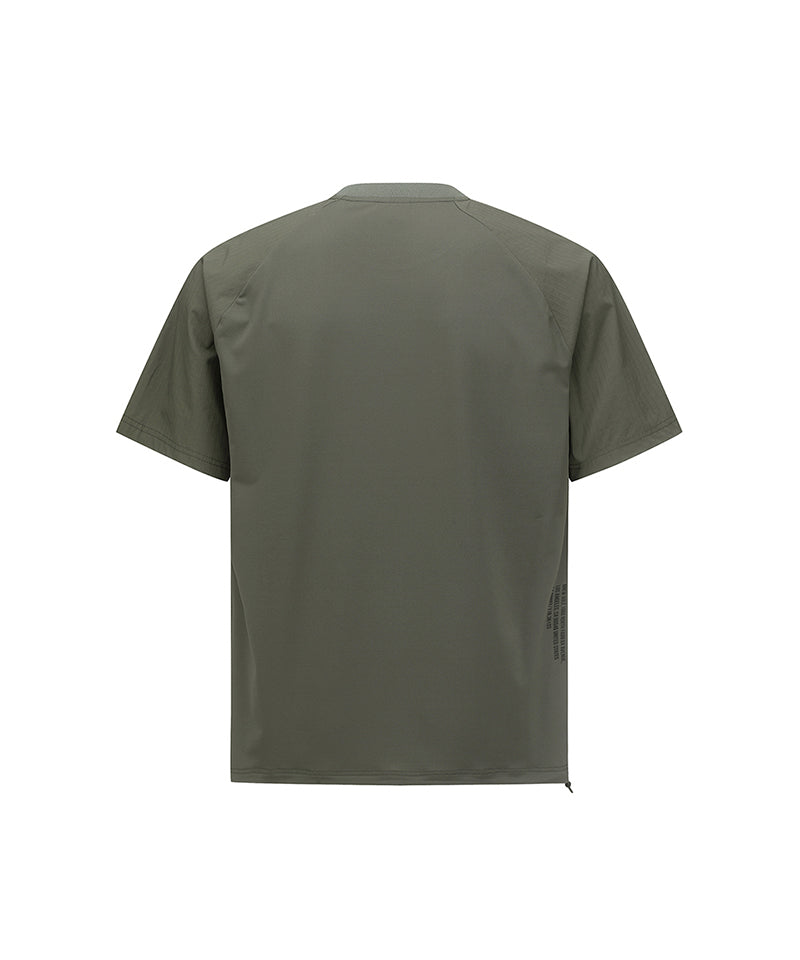 Men's Ribbed Crew Neck Short T-Shirt