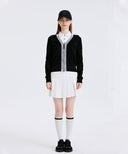 Women's Big Logo Intarsia Zip-Up Cardigan - Black
