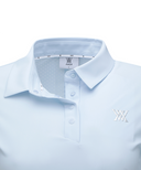 Women's Back Ventilation Logo Tape Point Long T-Shirt - Sky/Blue