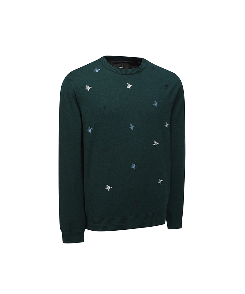 ANEW Golf Men's Logo Pattern Wind Block Pullover - Green