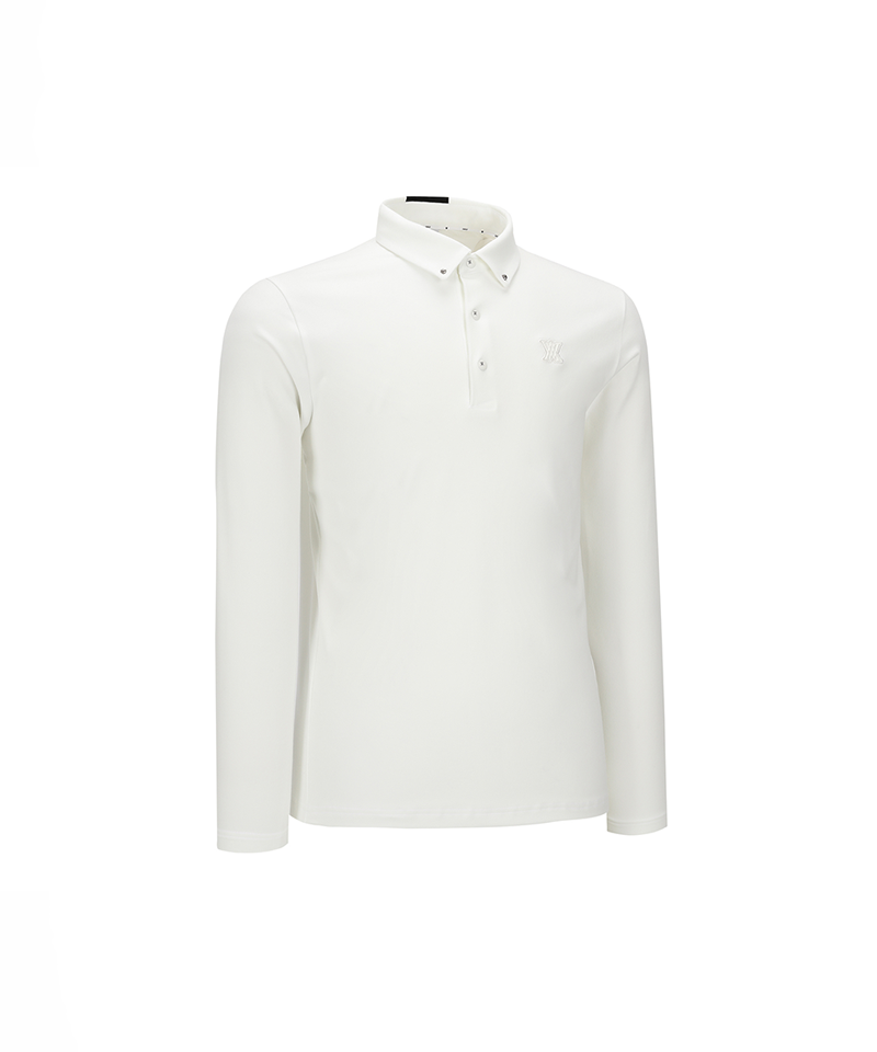 ANEW Golf Men's Collar Back Point L/TS - Ivory