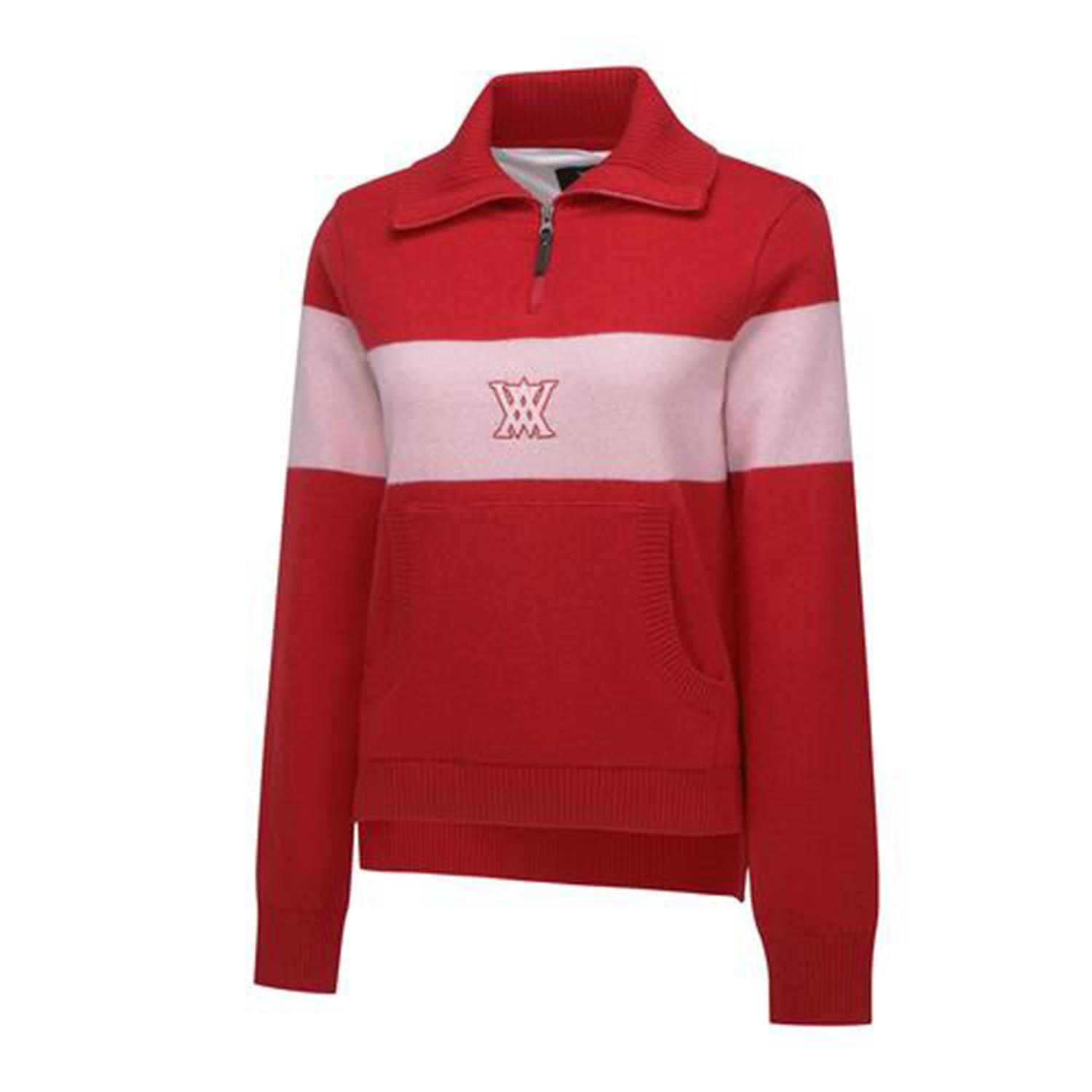 ANEW Golf Women's Big Collar Half Zip-UP Pullover - Red