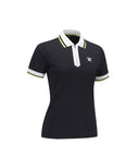 Women Zipper Point Short T-Shirt - Black