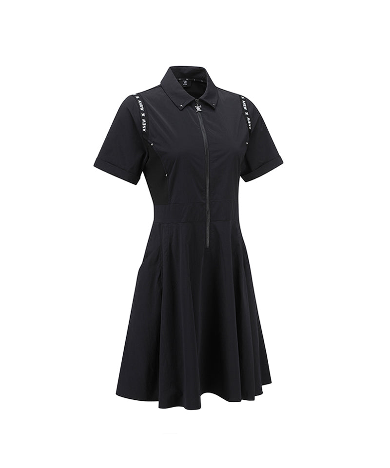 Women Collar Onepiece - Black