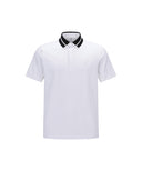 Men's Mesh Block Knit Collar Shot T-Shirt - White