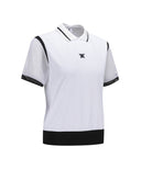 Women Shoulder Mesh Point Short T-Shirt - White