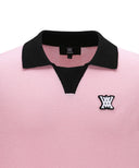 Men's Big Logo Collar Short Sweater - Pink