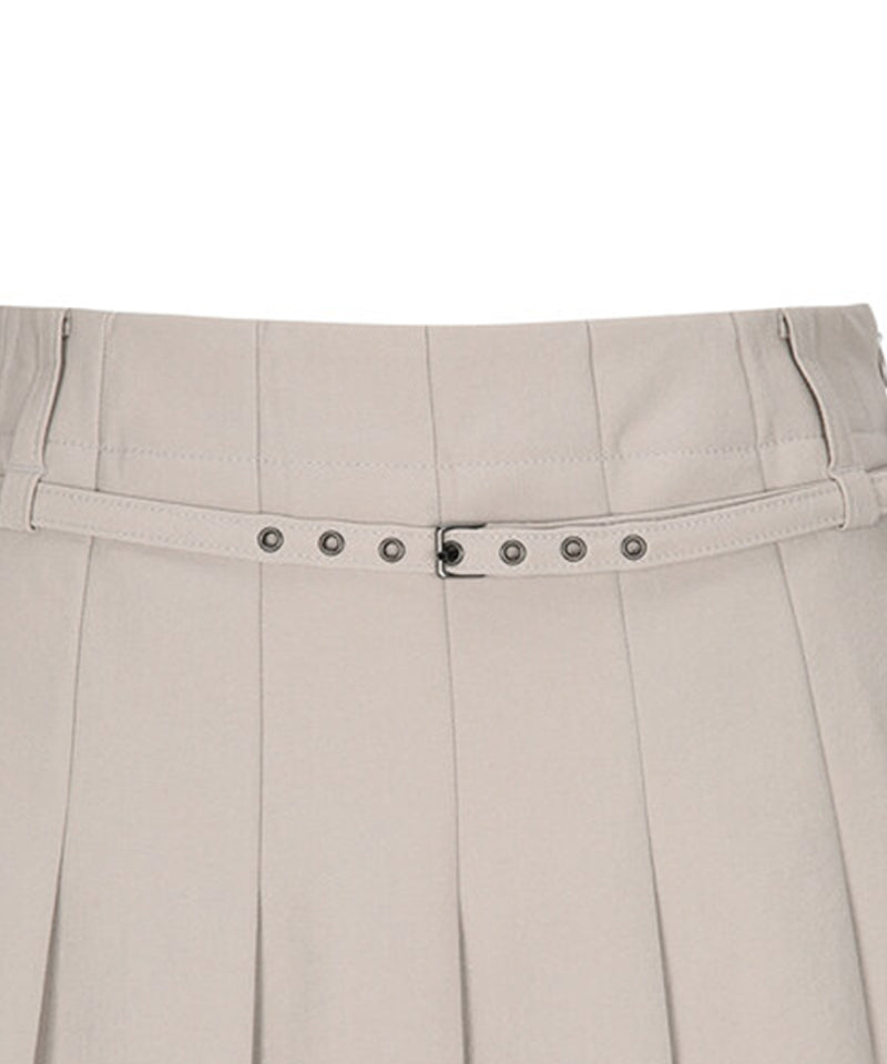 Women's Buckle Point Pleats Skirt - Light Beige – Anew Golf USA