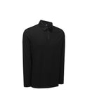 Men's Neck Point Long T-Shirt - Black