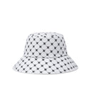 Unisex Monogram Pattern Bucket Hat - White