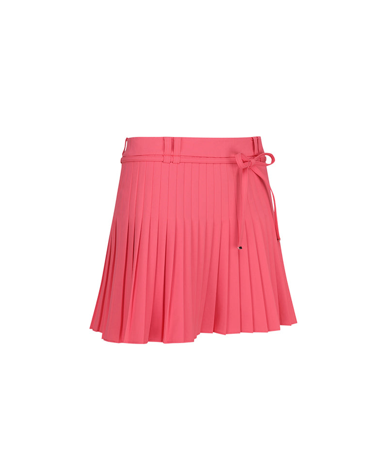 Women's Ribbon Pleats Skirt - Coral
