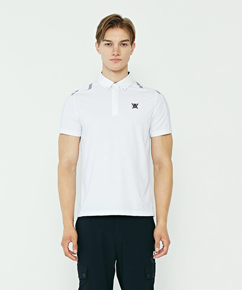 Men Ice Dots Logo Pattern Short T-Shirt - White