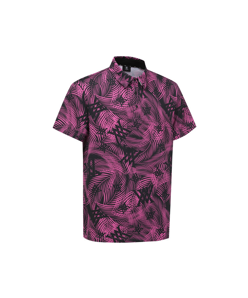 ANEW GOLF Men's SM Tropical Pattern Short T-Shirt - Hot Pink
