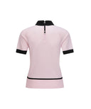 ANEW Golf Women's SM Mesh Patch Short Sleeve Sweater - Light Pink