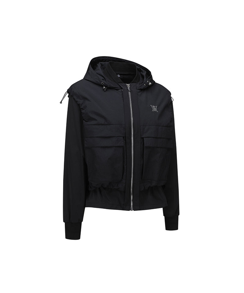 Women's Detachable MA-1 Jacket - Black