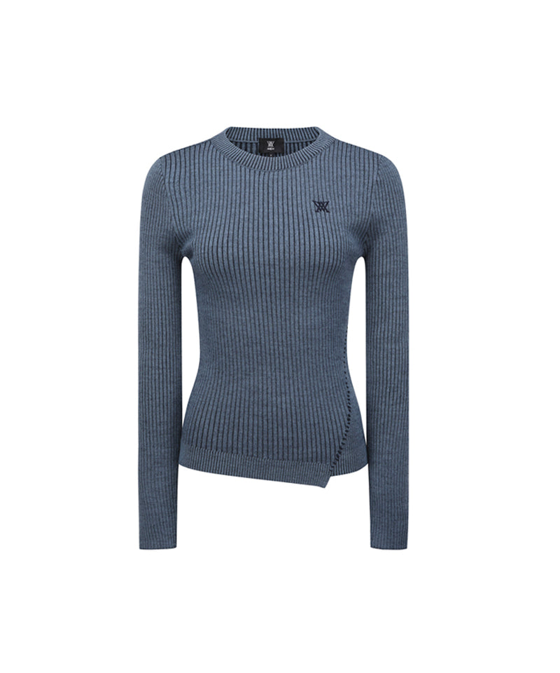 Women's Handle Chain Embroidery Pullover - Blue