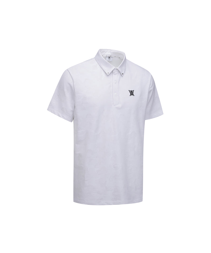 ANEW GOLF Men's SM Jacquard Hybrid Short T-Shirt - White