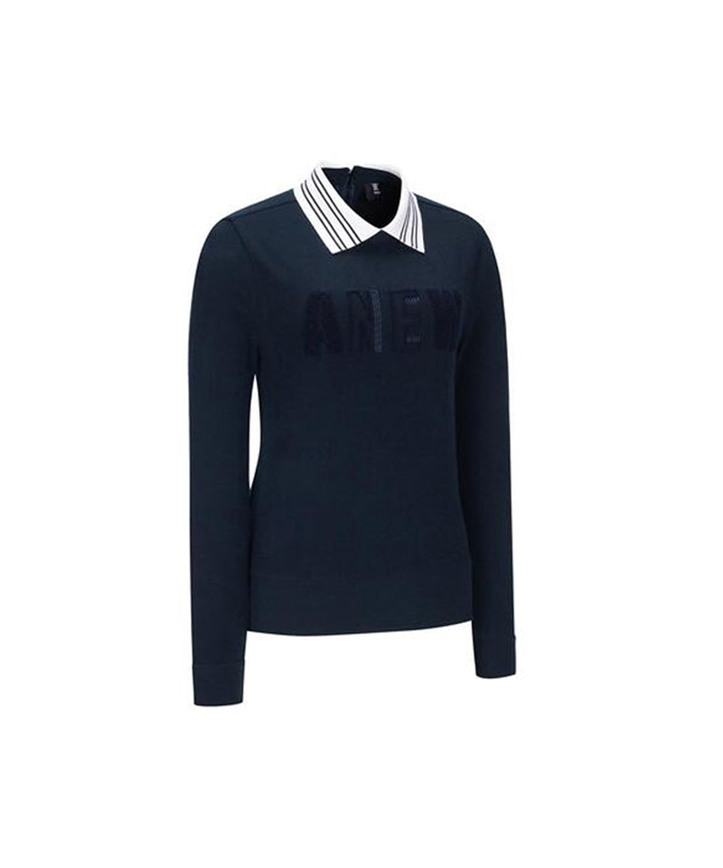 Women's Boucle Embo Logo L/TS - Dark Navy