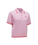 Women Wide Collared Short Sleeve Sweater - Light Pink