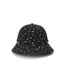 Sprinkle Donut Pattern Bucket Hat - Black