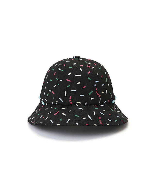 Sprinkle Donut Pattern Bucket Hat - Black