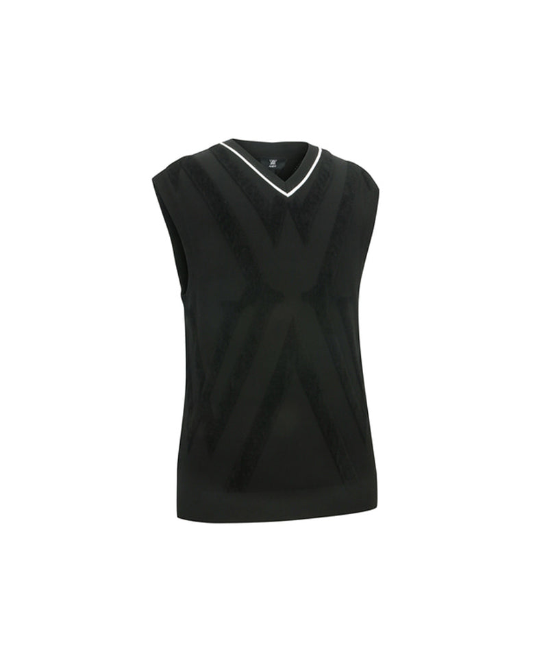 ANEW GOLF Men's Big Logo Instarsia Vest - Black