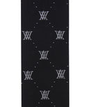 Women's Monogram Logo Knee Sock - Black