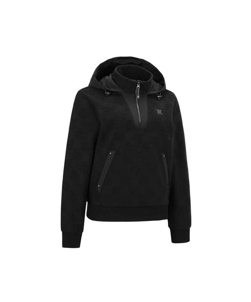 Women's Logo Pattern Anorak - Black