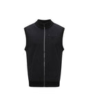 Men's Wooven Mixed Knit Vest - Black