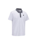 [Signature] Men's Denim Collar Short T-Shirt - White