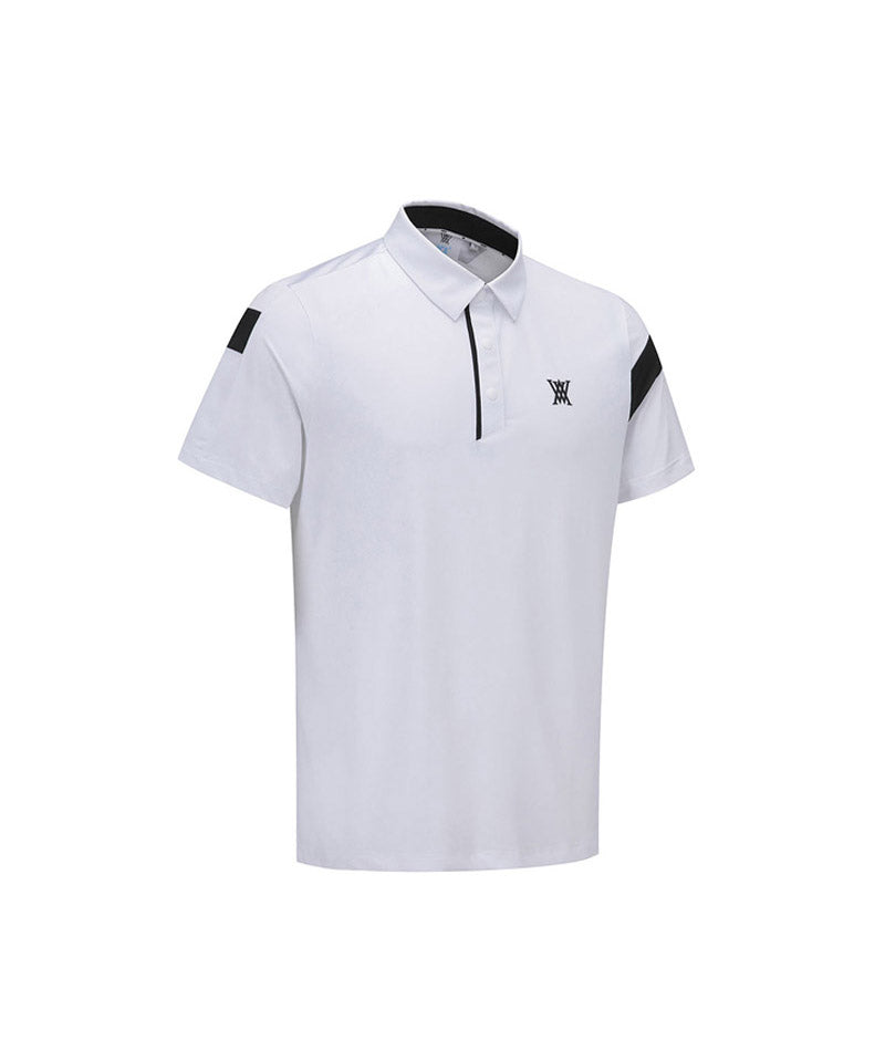 Men Ice Dots Incision Point Short T-Shirt - White