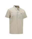 Men Wooven Patch Point Short T-Shirt - Beige