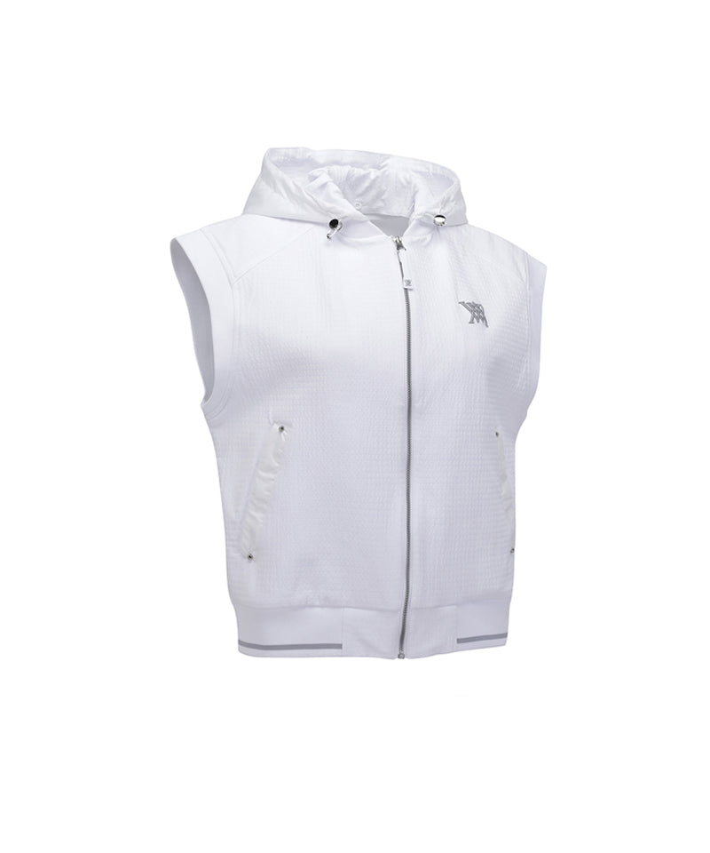 Women's Hoodie Vset Zip-Up Vest - White