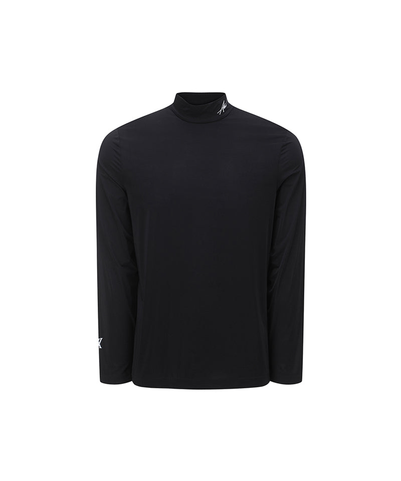 Men's Mock Neck Cooling Baselayer - Black