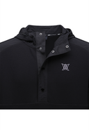 Men's Fleece Hoodie Long T-Shirt - Black