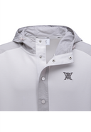 Men's Fleece Hoodie Long T-Shirt - Light Grey