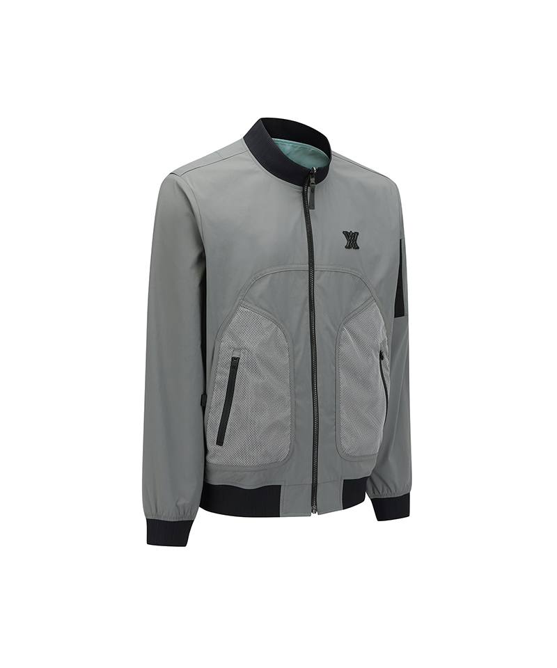 Men's FA Gradation Pattern Reversible Jacket - Dark Grey