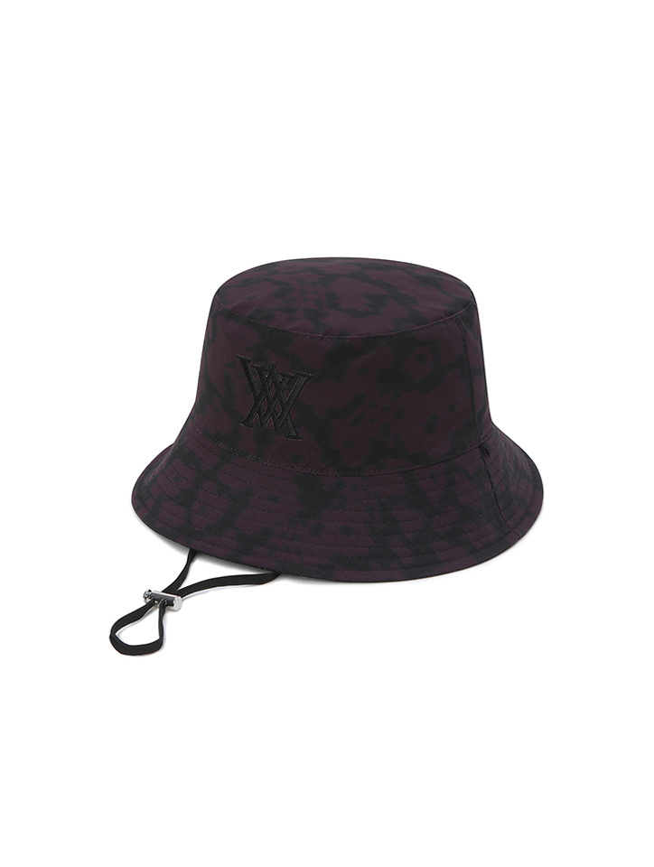 Unisex Flower Pattern Reversible Bucket Hat - Black