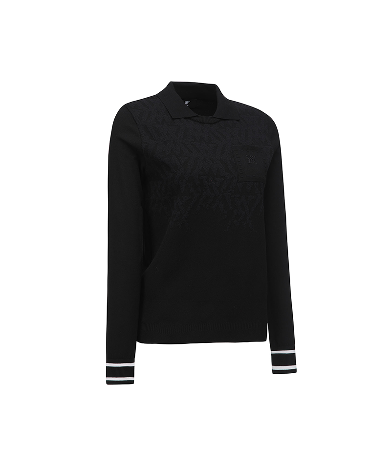 Women's FA Logo Pattern Sweater - Black
