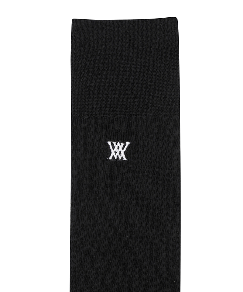 Women's Logo Point Knee Socks - Black